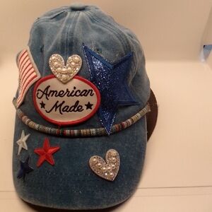 Hand Crafted Blue and Red Americana Hat